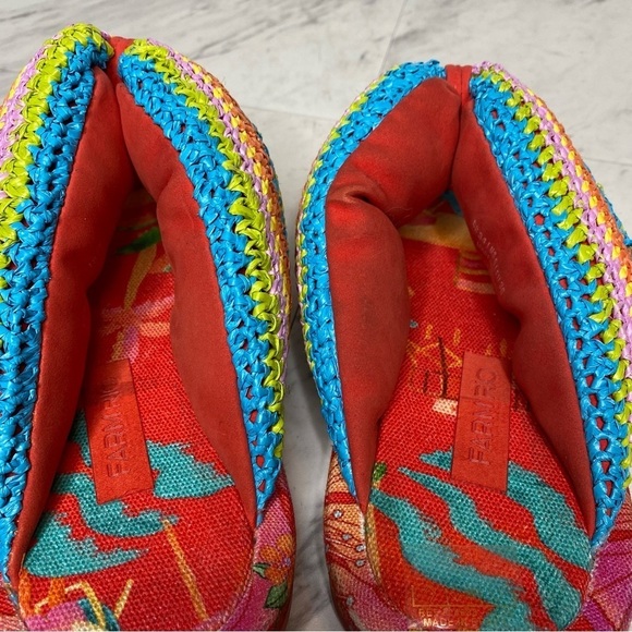 Farm Rio Toucans Crochet Multicolor Puffy Flip Flop 6 - Picture 11 of 13